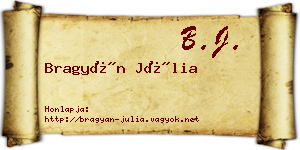 Bragyán Júlia névjegykártya