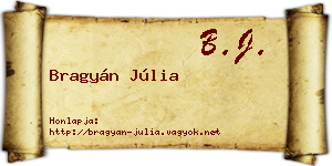 Bragyán Júlia névjegykártya